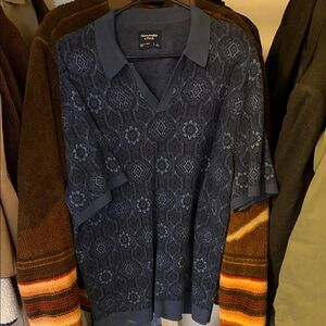 Abercrombie & Fitch Blue Patterned Polo